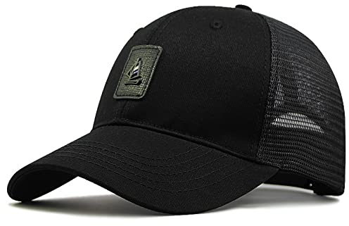 Basecap Herren Große Größe Männer Trucker Cap Mesh Baseball Cap Big Head Golf Cap Frühling Sommer Mode, Schwarz, 60-65cm