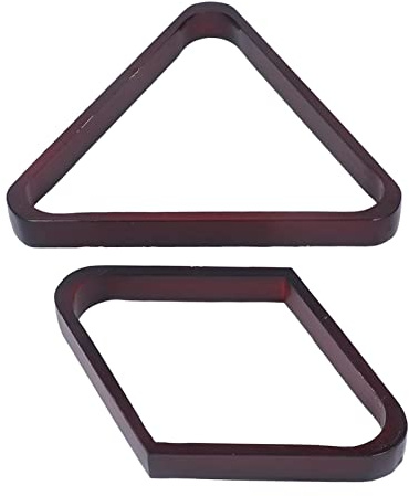 MOUMOUTEN Set di Rastrelliere per Palle da Biliardo in Legno, Forme a Triangolo E Rombo in Pino Massiccio per Palle da Biliardo Americane da 2,25 Pollici, Colore Rosso Vino