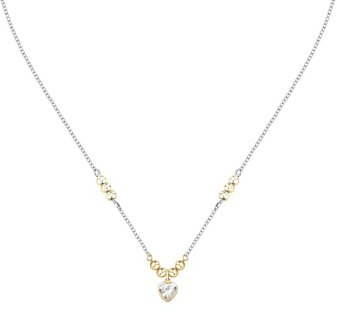 Morellato Collana Donna in Acciaio con Cuore, Regalo Amica, Collezione TALISMANI Emily in Paris