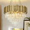 AOOCHOK Modern Kristall Kronleuchter Gold Pendelleuchte, Rund Kristall Hängeleuchte, Häengelampe für Wohnzimmer, Esszimmer,Schlafzimmer, Restaurant, E14 x 8, Φ60cm