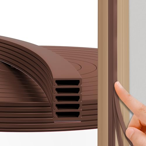 FFPMYF Burlete autoadhesivo para puerta, burlete de goma, protección contra el ruido, eficiencia energética, resistente a la intemperie (marrón-6 m)