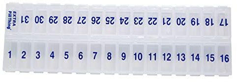 Once-a-Day Monthly Pill Organizer – Large Compartments with Removable Lid for Easy Loading – Holds 31 Days of Medications Plus Extra Compartment – BPA Free