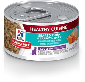 Hill's Science Diet Senior 11+ Healthy Cuisine Wet Cat Food, Tuna & Carrot, 2.8 oz. Cans, 24-Pack