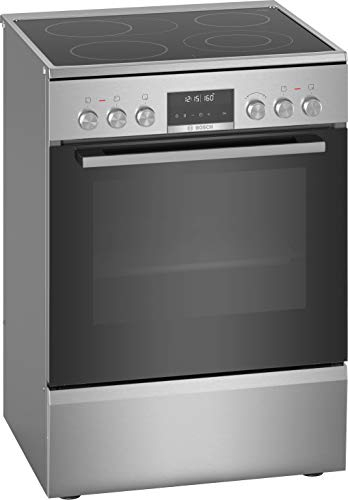 Bosch HKS79U250 Serie 6 Elektro-Standherd, 60 cm breit, Pyrolyse Selbstreinigung, AutoPilot 30 30 Automatikprogramme, 3D Heißluft Backen auf 3 Ebenen, erweiterbare Kochzone für großes Kochgeschirr