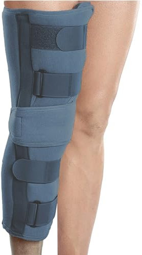 Wonder Care Inmovilizador de rodilla para soporte de rodilla para dislocación, ligamento, desgarro, rodillera de estabilización para hombres y mujeres (19 pulgadas de ancho),Grey_2XL