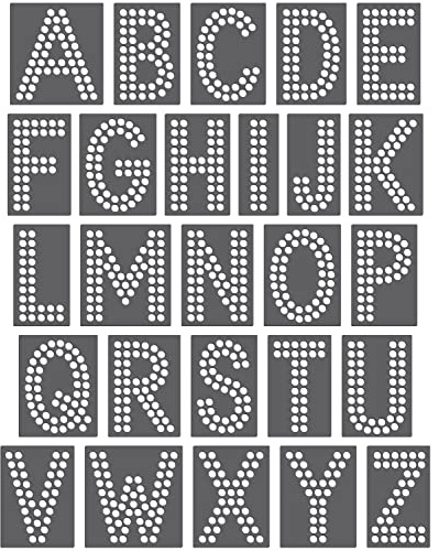 Rhinestone Genie Font-Double Down 2 Magnetic Rhinestone Template, Black, (RT1-FON301)