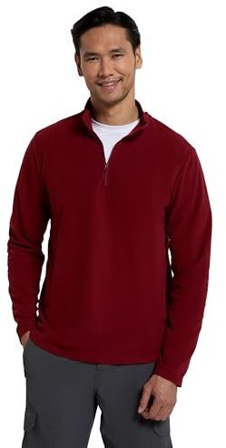 Mountain Warehouse Camber Mens Half-Zip Fleece Jumper Dark Red 3XL