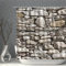 REBELA 3D Duschvorhang 180x200 Stein, Anti-Schimmel, Wasserdicht, Badevorhang mit 12 Ringen für Dusche und Badewanne