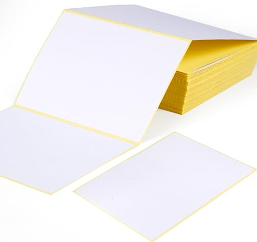 100 Large Plain White Sticky Postage Labels Stickers 100 x 75 mm, 4 X 3 Blank Self Adhesive Address Labels
