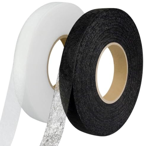 2 Rotoli Nastro Termoadesivo, 64metri Orlo Svelto Termoadesivo Forte, Nastro Termoadesivo per Tessuti, 20mm Di Larghezza Termoadesivo, per Orli, Vestiti, Tende, Jeans