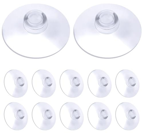 flintronic 12 Piezas Ventosas, Ø 40mm ventosas para cristal con gancho, entosas con gancho, Ventosas Fuertes de Plástico, ventosas para cristal, para Colgar Luces de Colores, Toallas y Decoraciones