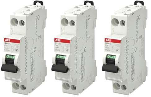 Lot de 3 disjoncteurs Ph+N raccordement Vis 16A-4,5Ka - Courbe C