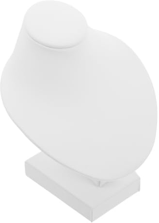 Hemobllo Espositore per Collane Elegante in Tavola Densità e Pu Bianco per Gioielli, per Esposizione Negozi e Banco Gioielleria