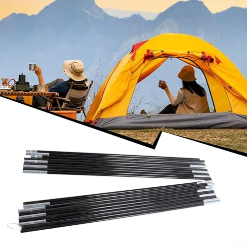 Dolvitrny Kit de repuesto de postes de fibra de vidrio para tienda de campaña, varillas de soporte plegables con cordón elástico para marcos de toldo de senderismo al aire libre (4,9 m)