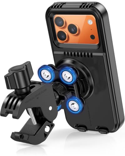 LUROON Soporte Movil Moto Impermeable [Doble Antivibración] Nueva actualización 2026 Soporte Móvil Bicicleta 360°Rotación Porta Movil Manillar para Moto Bici para Smartphones 4-6,7 Móvil