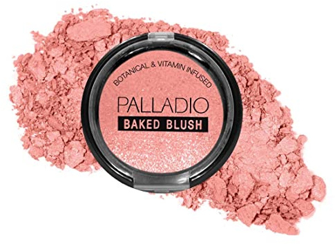 Palladio Baked Blush, Highly Pigmented Shimmery Formula, Easy to Blend and Highly Buildable, Apply Dry for a Natural Glow or Wet for a Dramatic Luminous Look, Long Lasting for All day Wear, Berry