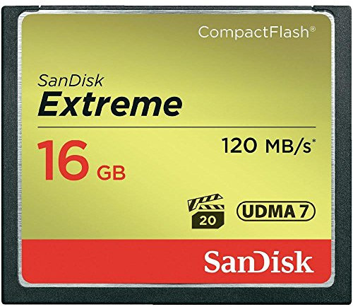 SanDisk SDCFXS-016G-X46 Extreme CompactFlash UDMA7 Memory Card up to 120 MB/s read - 16 GB
