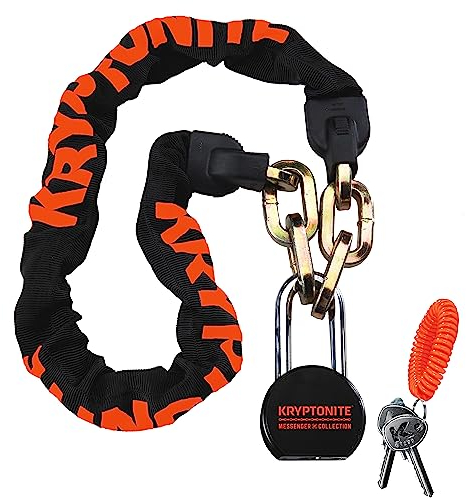 Kryptonite Messenger Chain & Moly Kettenschloss 2017 Kabel, Schwarz/ Orange