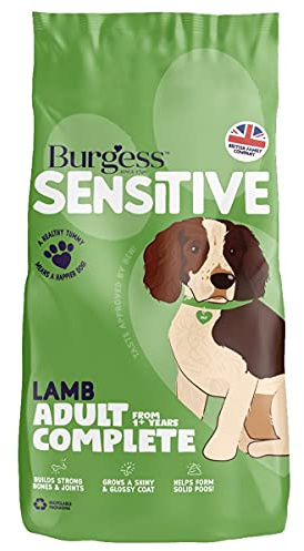 Burgess Sensitive Adult Dog Lamb & Rice 12.5kg Wholesome Complete Dry Dog Food with British Lamb Hypoallergenic Rice Source of Carbohydrate Essential Nutrients & Omega Fatty Acids