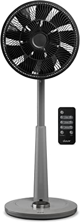 Duux | Whisper standing fan | Control via remote control | Height adjustable 73-95cm | Quiet fan with night mode and timer | 26 wind speeds | Grey | DXCF09