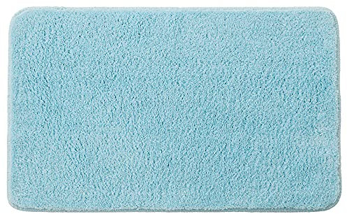 MIULEE Badezimmerteppich Teppich Badematte rutschfest Waschbar Badteppich Bettvorleger Badvorleger Saugfähige Duschvorleger Fussmatte für Wohnzimmer Schlafzimmer Badezimmer 40x60 cm Himmelblau
