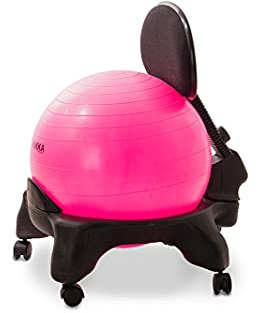 Kikka Active Chair - Sedia Ergonomica con Palla Gonfiabile (Fucsia, Plus)