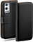 moex Flip Case for OnePlus 9 Pro, Mobile Phone Case with Card Slot, 360-Degree Flip Case, Book Cover, Vegan Leather, Deep-Black