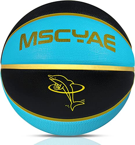 MSCYAE Basketball Size 5, Basketball for Children, Mini Basketball Size 3 Ideal for Youth Children's Hands, Outdoor Basketball (Blue, 3)