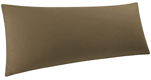 PiccoCasa Seitenschläferkissen Bezug Kissenhülle 100% Mikrofaser mit Reissverschluss 50x160 cm Kissenbezug langes Kissen Schwangerschaftskissenbezug Stillkissenbezug Braun