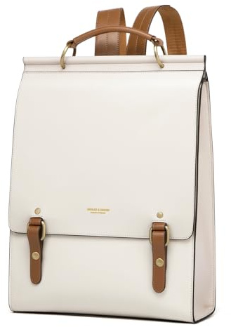Cnolés Business Rucksack Damen Leder Eleganter Daypack Wasserdicht Damen Rucksackhandtaschen Rücksacken für Damen Diebstahlsicherer Lederrucksack Damen Laptop Cityrucksack