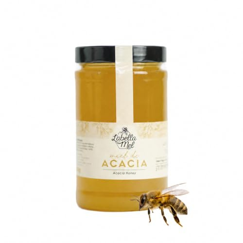 L'Abella Mel | Miel de Acacia 100% Natural y Pura | Miel Pura de Abeja Sin Pasteurizar Ni Aditivos | Recolección Manual Directa del Apicultor | Apiarios Artesanos Europeos | 1 kg