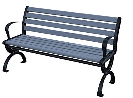 Utomhusbänk Trädgårdsterrassbänk, 3-sits gjutjärnsram och massivt trä parkbänk verandastol, innergårdsbalkongbänk med ryggstöd och armstöd, bärande 1102lbs