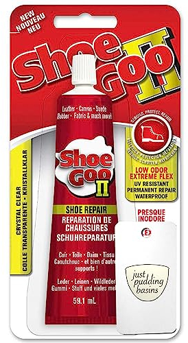 Shoe Goo II (2) Schuhreparaturkleber, 59,1 ml, transparenter, permanenter, wasserfester Klebstoff und Applikatorkarte