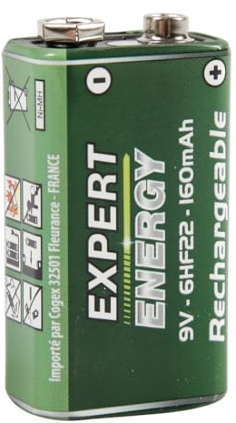 ITENSE – Batería Recargable, batería Recargable de 9 V, batería Recargable LR22-1 Pila – 9 V – 160 mAh – Duradera – Permite Ahorrar Dinero – reciclable – Ideal para el Uso Diario