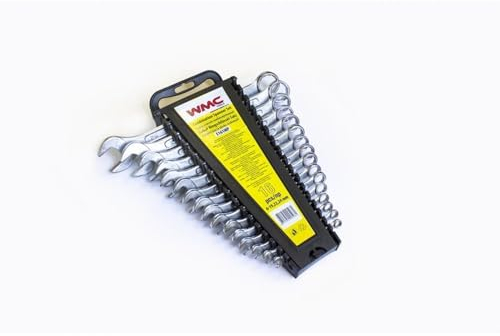 WMC TOOLS Maul-Ringschlüssel Set 16-teilig 6-24 mm inkl. Kunststoffhalter Kombinationsschlüssel für Heimwerker und Profis Universal Werkzeugset extra flach