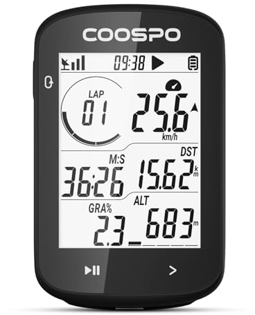 COOSPO CS300 GPS Bike Computer, Wireless Cycle Computer with 2.6 LCD Screen, Bluetooth ANT+ Bike Speedometer Odometer with Auto-Backlight, Customize Display & 40H Long Battery Life