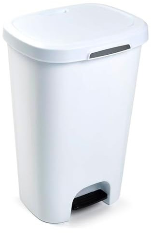 Acan Poubelle à Pédale 50 Litres Blanc Rectangulaire Plastique