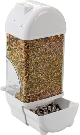 Distributore di mangime per uccelli, distributore di mangime per uccelli, dispenser d'acqua, dispenser di cibo trasparente a di casa, contenitore per uccelli a prova di perdite