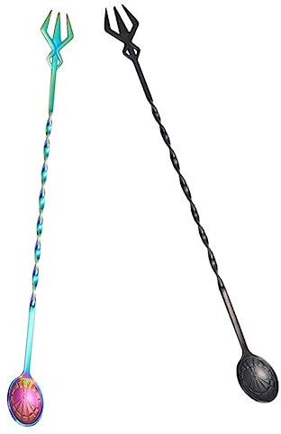 GLEAVI 2pièces Agitateurs à Vin Acier Inoxydable Cuillères à Cocktail à Double Tête Bâtonnets Mélangeurs pour Bar Domestique