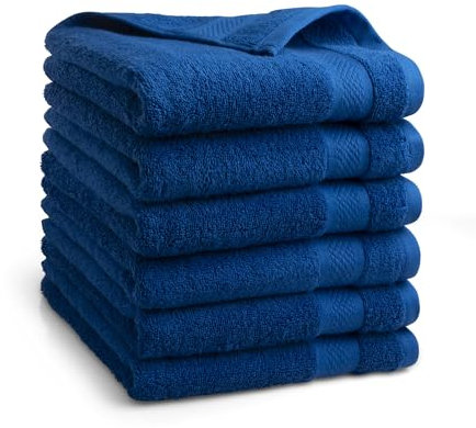DoubleDry Premium Handtücher Set - 6 Stück 50 X 100 cm Baumwolle - 500 g/m² - Weich & Saugstark - Handtuch Badetuch badehandtücher für Bad und Dusche (Klassisches Blau)