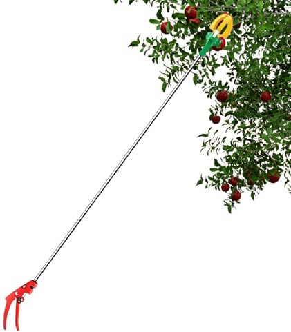 Recogefrutas,Herramienta Telescópica de Garras para Cosecha | Recolector Manual de Longitud Ajustable para Peras Cerezas y Fruta de Árbol