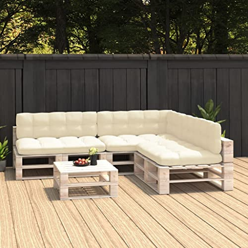 HGKMBRY Cream Sofa Cushion Set of 7 Pieces 100% Polyester for Pallet Seating Indoor Outdoor Use with Durable Filling and Easy Maintenance