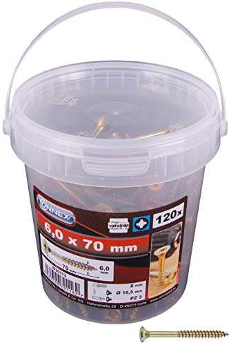Connex B30113 Vis universelles PZ 6,0 x 70 galvanisés 120 g