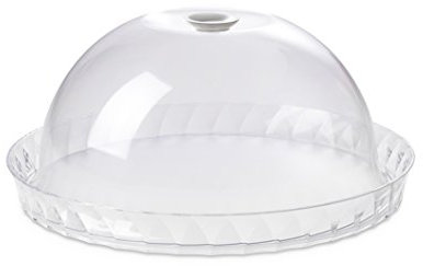 Omada Design Porta dolci da 36 cm, piatto per torta con campana da 16,5cm, in plastica infrangibile, Made in Italy, Linea Diamond, Trasparente