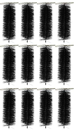 Selections Drain & Gutter Downpipe Brush Guard Plugs for Leaf, Moss & Debris Protection in Black - Pack of 12
