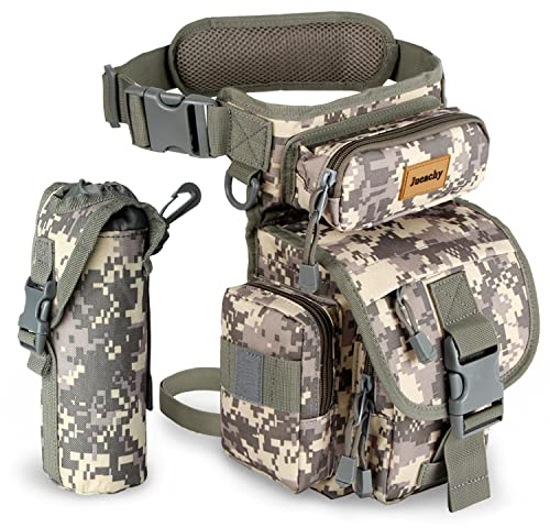 Jueachy Bolsa de Pierna Táctical Militar Impermeable Multifuncional, Bolso de Cintura al Aire Libre para Hombre Mujere, Riñoneras de Marcha para Correr Pesca Motociclismo Senderismo Camping Caza