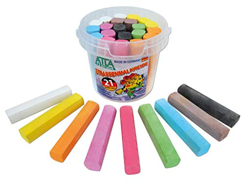 ATLA Straßenmalkreide Eimer, 9 Farben, 21 Stück ׀ Wiemann Lehrmittel