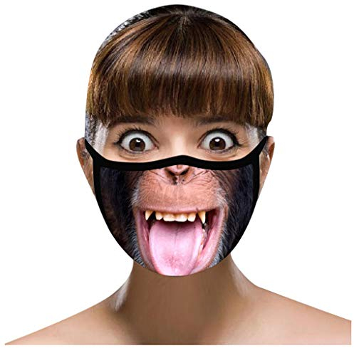 Lulupi Lustig Mundschutz Multifunktionstuch 3D Animal Print Maske Waschbar Baumwolle Mund-Nasenschutz Atmungsaktiv Tiermotiv Stoffmaske Alltagsmaske Outdoor Motorrad Halstuch Schals für Herren Damen