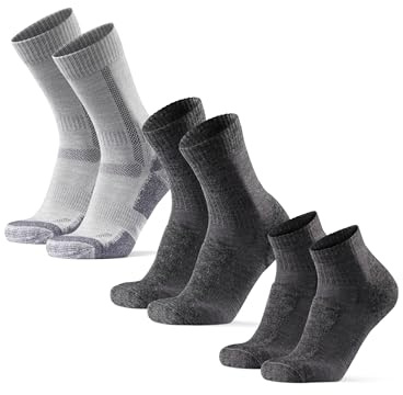 DANISH ENDURANCE Vandringsstrumpor Set, Merinoull, Unisex, 3-pack, Grå, 39-42
