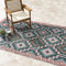 FAB HAB Outdoor-Teppich - wetterfest, farbecht, wendbar - recycelter Premium-Kunststoff - Vintage Boho Kelim - Terrasse, Balkon, Garten, Flur, Bad - Läufer Lhasa Grün, 90x150 cm